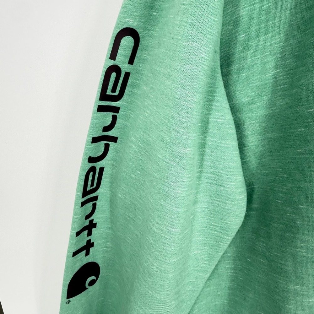 Carhartt Hoodie Mens 3XL Mint Green Loose Fit Graphic Sleeve K288 G98 - Picture 2 of 9